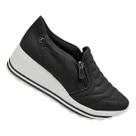 Kolosh Tênis Preto Branco Feminino Solado Alto Calce Facil -