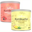 Kombuchá 2 Potes de 200g Hibisco Amora / Gengibre Abacaxi kombucha Lata Grande Supraervas