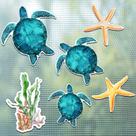 Konohan Conjunto de 12 Ímãs para Porta Tela com Tartarugas Marinhas