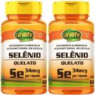 Kt C/ 2 Un. Selênio Quelato Se 500mg 120 Caps Vegano Unilife Kt C/ 2 Un. Selênio Quelato Se 500mg 120 Caps Vegano Unilife