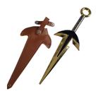 Kunai Decorativa em Aço Dourado com Bainha do Minato Namikaze Quarto Hokage Anime Naruto