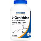 L-Ornitina HCI Aminoácido 500 mg 180 Caps Nutricost