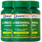 L Treonina e Magnésio com 60 cps kit com 03 potes Eurofito