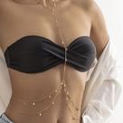 L02-L3302-Body Chain Bijuteria Luxo Colar Longo Pescoço Estrelas A107