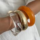 L02128-Pulseira Feminino Bracelete Acrílico Festa Réveillon Balada Design Irregular Transparência L02128-Pulseira Feminino Bracelete Acrílico Festa Réveillon Balada Design Irregular Transparência