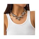 L0247-Colar Bijuteria Festa Luxo Bolinhas Choker Chique M246