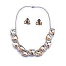 L2206-Conjunto Feminino Colar e Brinco Dourado Geométrico Festa Formatura Madrinha Dia maes Namorado Elegante