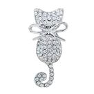L2503-Broche Bijuteria Para Blazer Gato Pedraria Strass Luxo M3135