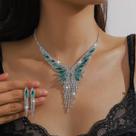 L2908-Conjunto Feminino Colar Brinco Verde Esmeralda Luxo Zirconia Marquise Festa Formatura Madrinha Namorados Elegante L2908-Conjunto Feminino Colar Brinco Verde Esmeralda Luxo Zirconia Marquise Festa Formatura Madrinha Namorados Elegante