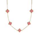 L3011-Colar Feminina Choker Aço Inoxidável Trevo Virgínia Madrepérola Antialergico Rosa Festa Presente Barbie Delicado L3011-Colar Feminina Choker Aço Inoxidável Trevo Virgínia Madrepérola Antialergico Rosa Festa Presente Barbie Delicado