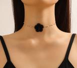 L3205-Colar Bijuteria Festa Halloween Casamento Madrinha Formatur Choker Flor Delicada Pérola
