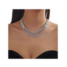 L3242-Colar Bijuteria Festa Luxo Pedraria Camada Strass Ag1298