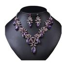 L3512-Conjunto Feminino Colar e Brinco Zirconia Flor Roxo Verde Esmeralda Festa Formatura Madrinha Namorados Delicado L3512-Conjunto Feminino Colar e Brinco Zirconia Flor Roxo Verde Esmeralda Festa Formatura Madrinha Namorados Delicado