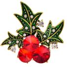 L4405- Broche Feminino Masculino Para Roupa Vestido Terno Presente Coleção Festa Natal Cereja Cravejado