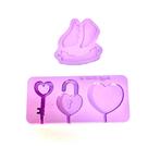 L45 Molde de silicone pirulito namorados cadeado asa chave coração drink para decorar