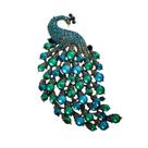 L5701-Broche Feminino Personalizados Para Roupa Vestido Terno Presente Coleção Festa Pedraria Verde Animal Pavão
