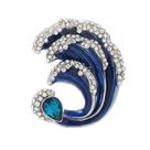 L5712-Broche Feminino Personalizados Para Roupa Vestido Terno Presente Coleção Festa Luxo Onda Mar Strass Pedraria