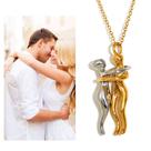 L6911-Colar Aço Cirúrgico Antialergico Ouro 18k Semi Joia Dourado Prata Festa Amor Namorada Casal Réveillon Presente
