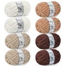 Lã Chunky Cozyful 10 Jumbo Chenille 8 novelos Creme