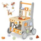 Labebe Wooden Baby Walker, Baby Push Walker, brinquedo de ferramentas para crianças pequenas, andador de bebê de velocidade ajustável com roda, andador de atividades de aprendizagem para meninas e meninos