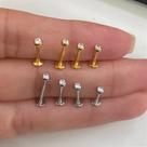 LABRET DE AÇO CIRÚRGICO COM BOLINHA DE ZIRCÔNIA - 1,2mm