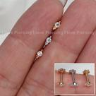 Labret de ouro 18k hindy com fechamento push pin