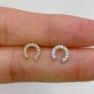 Labret de Titânio com Zircônias - Ferradura Dourada