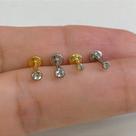 Labret em Aço Cirúrgico com Cristal e Rosca Interna - Sem Garra - 1,2mm Labret em Aço Cirúrgico com Cristal e Rosca Interna - Sem Garra - 1,2mm