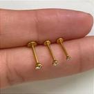 Labret em aço cirúrgico revolution com push pin e zircônia