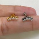 Labret titânio cascata cammy com zircônias cristal