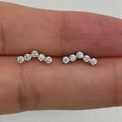 Labret titânio cascata mini curves com zircônias e rosca interna