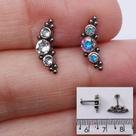 LABRET TITÂNIO CASCATA TRIO PUSH PIN - Joia para Piercing