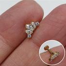 Labret titânio cascatinha com rosca interna e pvd
