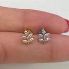 LABRET TITÂNIO COM FOLHAS DE ZIRCÔNIAS CRISTAL - 1,2mm