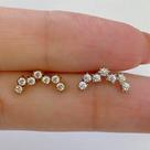 Labret titânio constelação com zircônias cristais