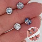 LABRET TITÂNIO FLOR FLAT COM ZIRCÔNIAS - 1,2mm