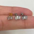 Labret titânio squares com zircônias e opala Labret titânio squares com zircônias e opala
