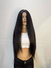Lacewig peruca premium Bio Humana Castanho escuro 2lisa 1metro longa Lacewig peruca premium Bio Humana Castanho escuro 2lisa 1metro longa