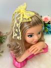 Laço Amarelo de Renda Infantil para Cabelo