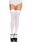 Laço de cetim Thigh Highs Leg Avenue branca