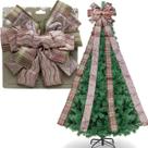 Laço Decorativo Aramado Enfeite Árvore Natal Ponteira 140cm Laço Decorativo Aramado Enfeite Árvore Natal Ponteira 140cm