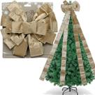 Laço Decorativo Bege Enfeite Árvore Natal Ponteira De 140cm Laço Decorativo Bege Enfeite Árvore Natal Ponteira De 140cm