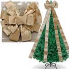 Laço Decorativo Bege Enfeite Ponteira árvore Natal De 140cm Laço Decorativo Bege Enfeite Ponteira árvore Natal De 140cm