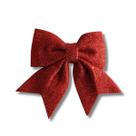 Laço grande Decorativo Natalino Natal Glitter Vermelho 20cm