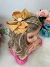 Laço Infantil Dourado com Pérolas - Maria Eduarda