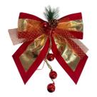 Laço Natalino Vermelho E Dourado Para Enfeitar Arvores 30cm Laço Natalino Vermelho E Dourado Para Enfeitar Arvores 30cm