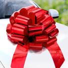 Laço para carro Zoe Deco vermelho metálico, 58 cm redondo, tamanho 23" Laço para carro Zoe Deco vermelho metálico, 58 cm redondo, tamanho 23"