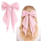 Laço Presilha de Cabelo Estilo Coreano Moda Dorama Grande Toque de Seda (1 Und)