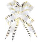 Laço Pronto Decorado 30MMX48CM Branco com Fio Dourado - Pacote com 120 Unidades