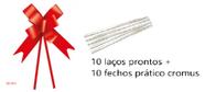 Laço Pronto Liso 18 mm - 10 Unidades + Fecho prático Cromus Laço Pronto Liso 18 mm - 10 Unidades + Fecho prático Cromus